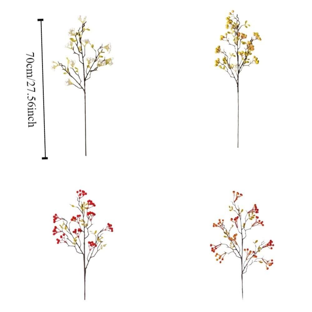 Long Branches Red Berry Bouquet Simulation Decorative Faux Foam Berry Realistic Plastic Fake Flower Bouquets Photography Props