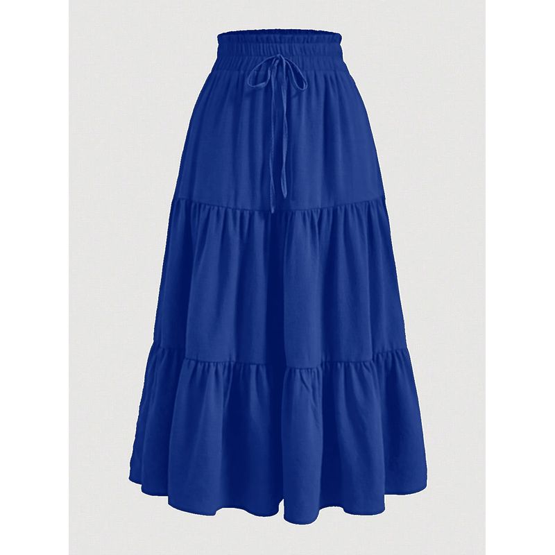 Bohemian A- Line Skirt Long Dress Bohemian A Word Flowy Layered Half-Length Skirts