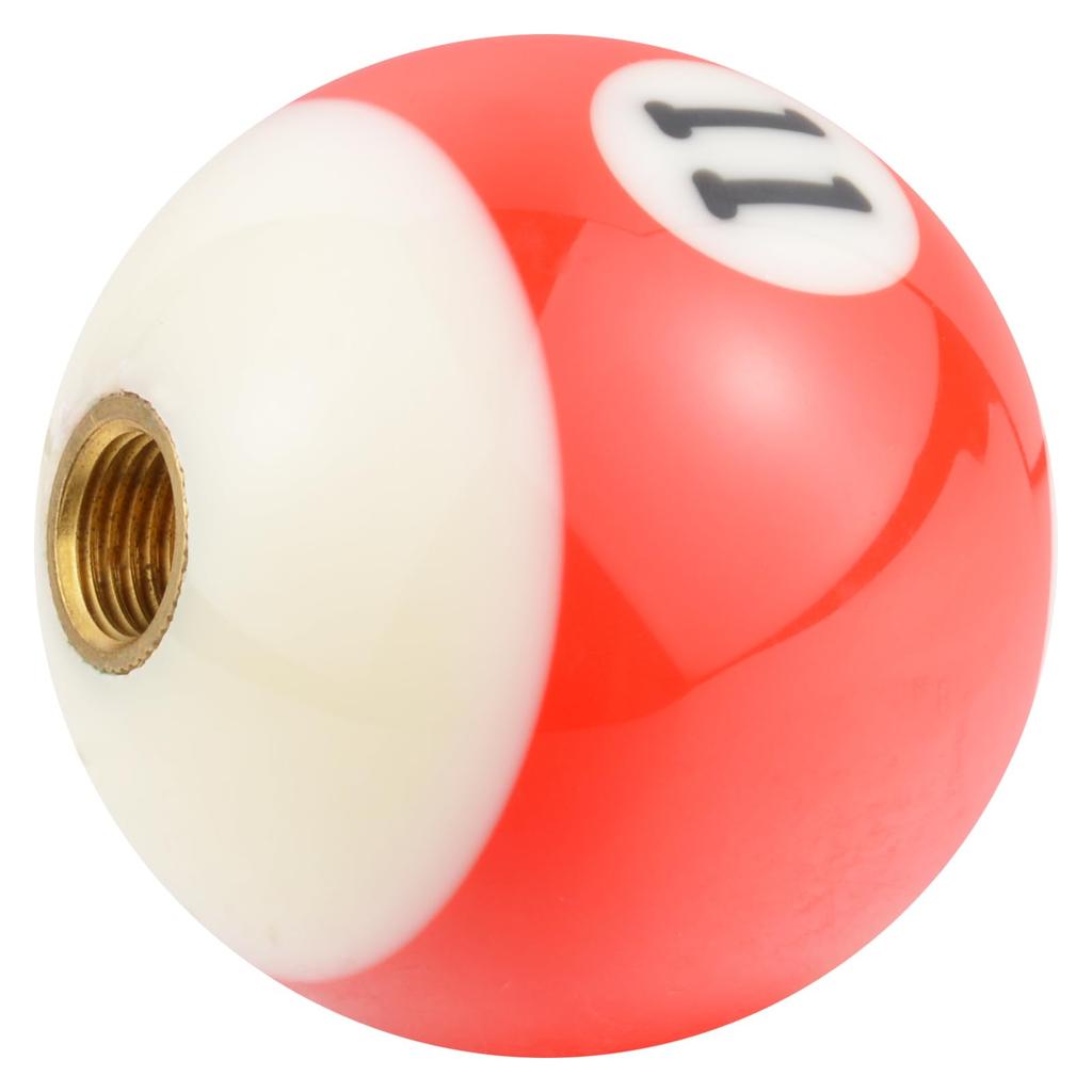 Arenbel 11 Billiard Car Shift Knob Head Polished Round Ball Gear Shift Handle for Manual Automotive Universal Red