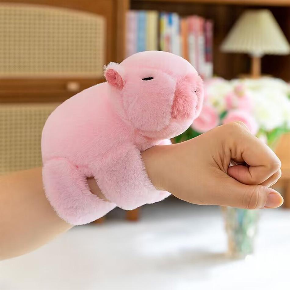New Capybara Clap Circle Toys Slap Snap Wrap Wristband Bracelet Capybara Plush Hand Ring Fun Pop Circles Kids Christmas Gift