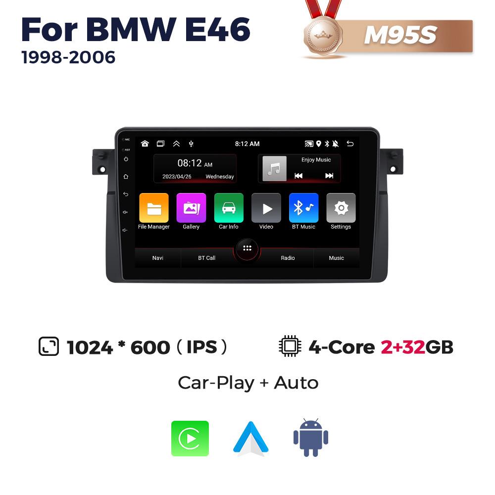 NaviFly GPS-Autoradio für BMW E46 M3 318/320/325/330/335 1998-2006 WIFI Android Smart System Carplay Auto 2 Din Head Unit