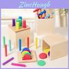 Wooden Shape Sorting Bucket With Color Matching For Early Learning