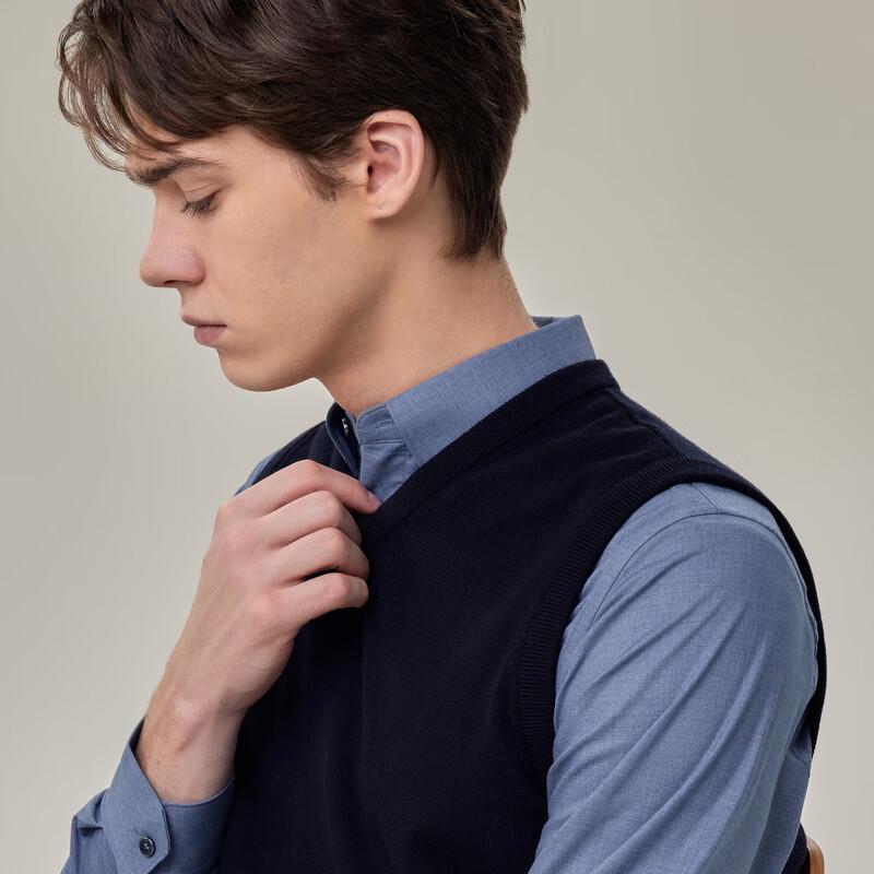 EMZ Erdos Men's Fine Merino Wool V-Neck Sweater Vest