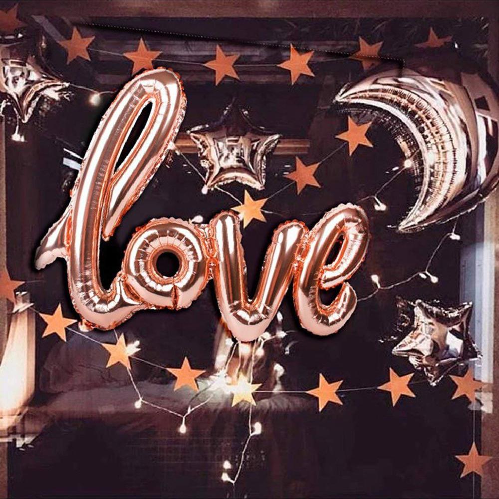 108cm LOVE Letter Foil Balloon Wedding Valentines Anniversary  Birthday Party Decoration Champagne Cup Photo Booth Props