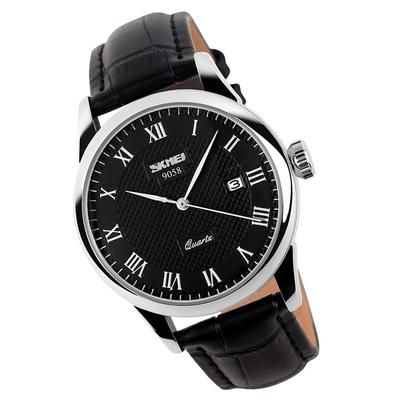Watch Business Arm Watch Waterproof Black Leather Belt Quartz Analog Stylish Classic Casual Simple Date Day of the Week Lightweight Watch Day Present