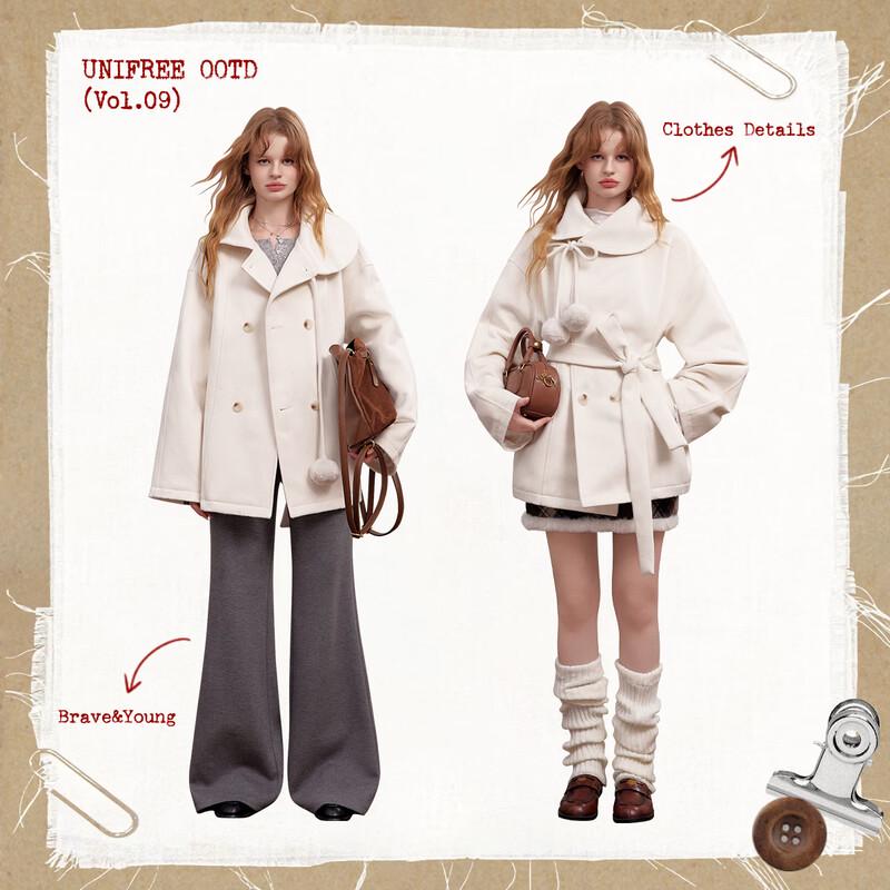 UNIFREE Elegant Lapel Wool Blend Overcoat