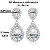 D Color 18k Plated 4.17cttw All Moissanite Drop Earrings for Women Pear Cut D Color 925 Sterling Silver Earrings Wedding Jewelry