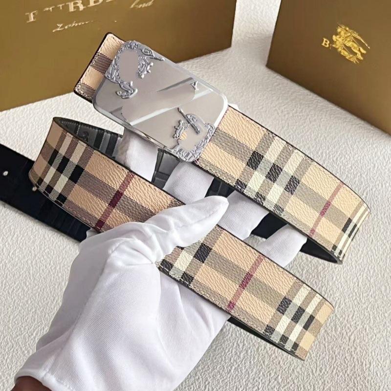 Men's Cross-border Leather Belt – Smooth B-li Buckle, Versatile for Business and Fashion, Ideal for Youth and Jeans.