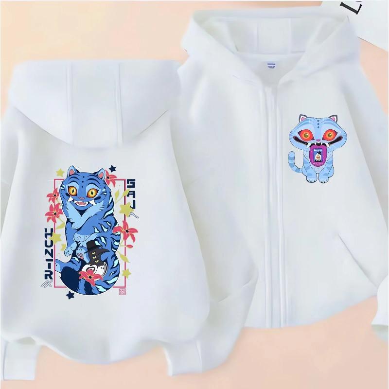 Kpop Demon Hunters Hoodie Children Clothes Kid Autumn Long Sleeve Sweatshirt Zipper Hoody Top