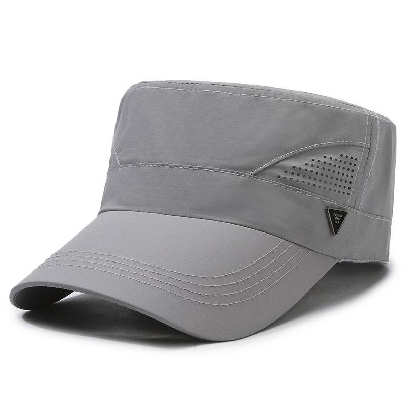 Summer Sunshade Flat Top Hat Men's Outdoor Quick-Drying Hat Fishing Breathable Hat