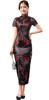 TRTRO Long Cheongsam Dress with Embroidered Ethnic Elegant Upgrade Plum Blossom Print In Size Women's Pattern, Fashion, (Red Black, S)
