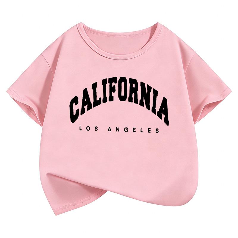 California Los Angeles Letter Printed Fashion Kids Children's T-shirt Boys Girls Summer Spring Casual Top Tee Shirt