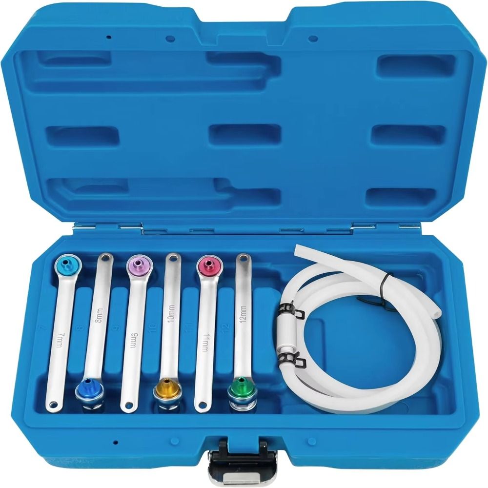 7PCS/SET 7 to 12mm Brake Bleeder Wrench Brake Fluid Bleeder Kit  Automotive Garage Use