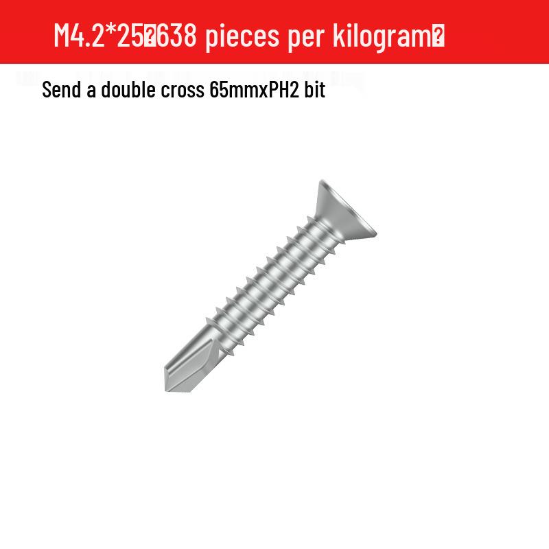 M4.2 Phillips Countersunk Self-Drilling Flat Head Galvanized Steel Screw for Metal and Tile