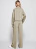 2025 Women's Oversized Half-Zip Sweatshirt and Wide-Leg Pants Set for Autumn/Winter