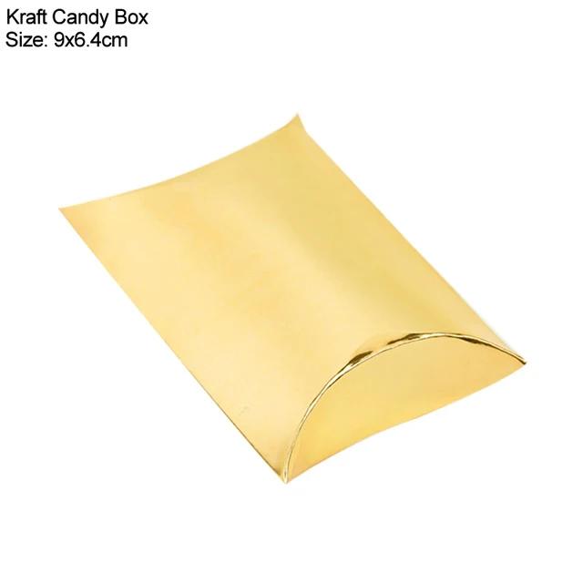New 10/20/30Pcs Pillow Candy Box Kraft Paper Christmas Gift Packaging Boxes Candy Bags Wedding Favors Birthday Party Decorations
