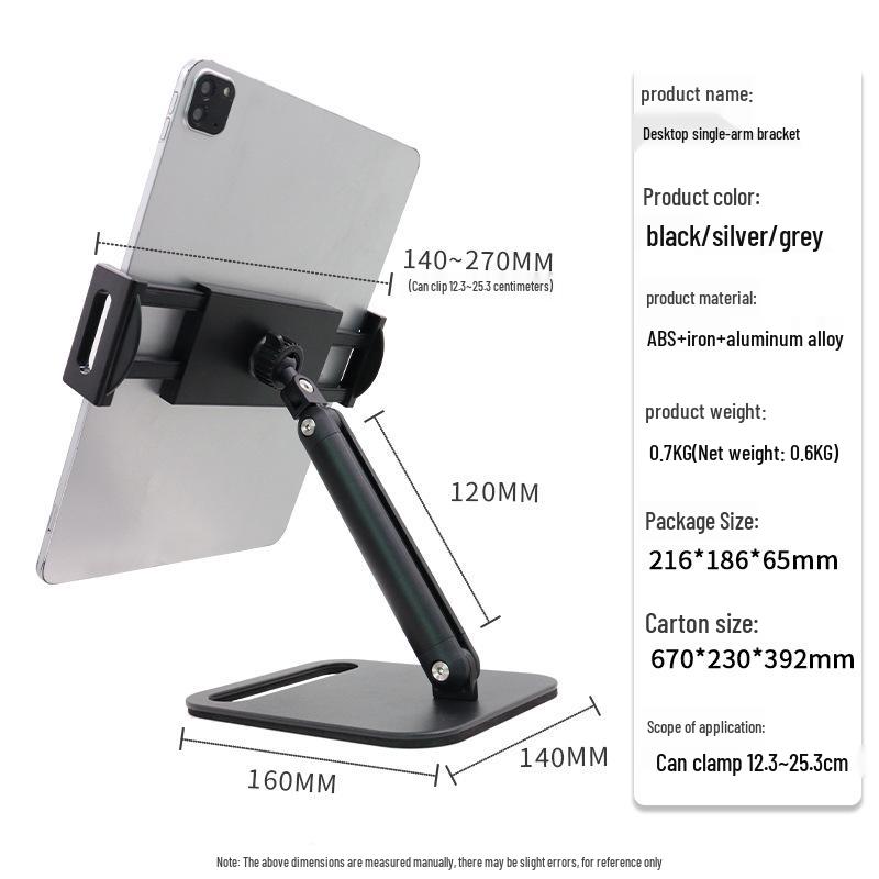 Popular Adjustable Metal Stand for Tablets - Ideal for Streaming, Binge-Watching, Office Use & More