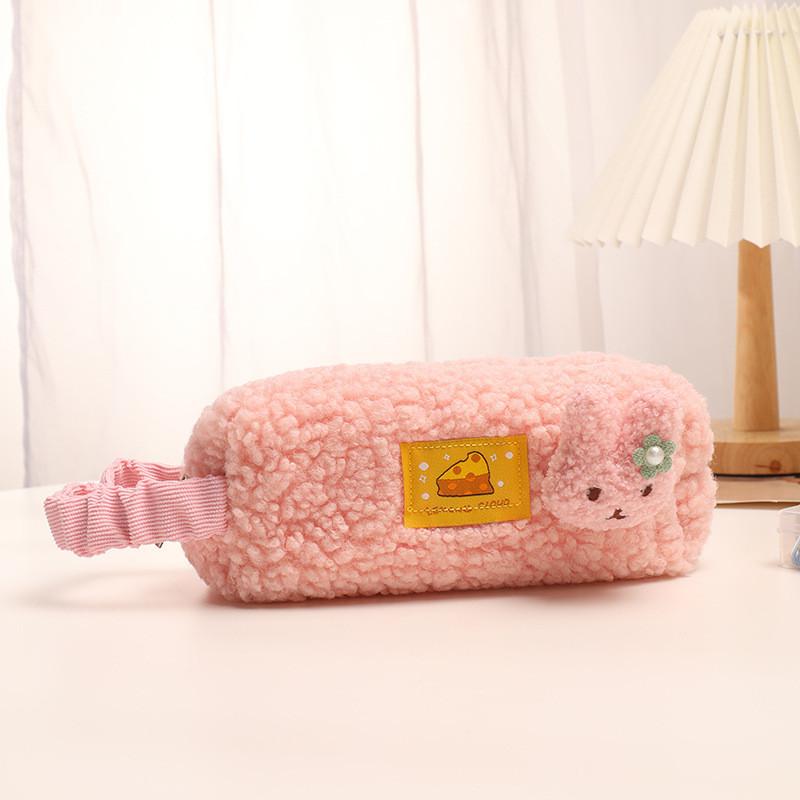 Cartoon Pencil Case For Girls Large Capacity Korean Style Stationery Organizer Strawberry