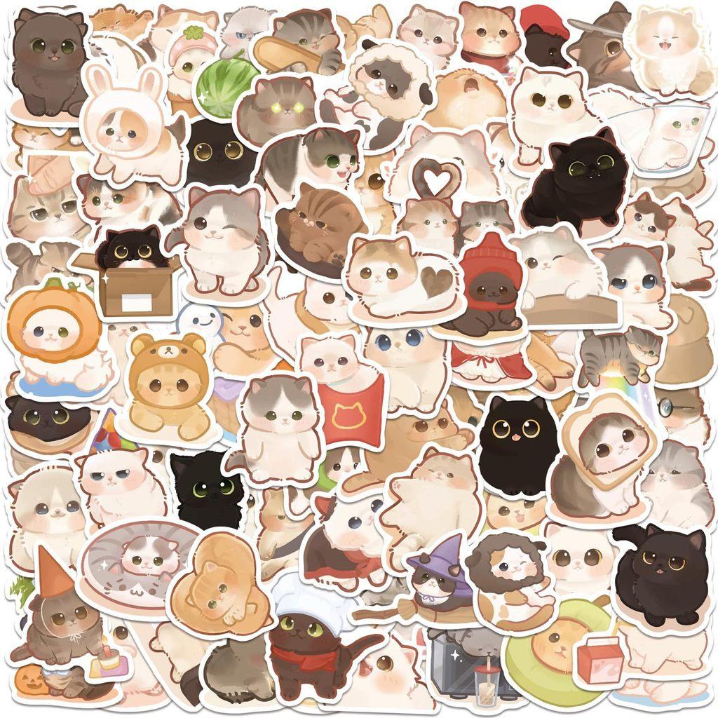 140 Pezzi Adesivi Carini Gatto Animale Domestico Decalcomanie Impermeabili Etichette Riutilizzabili Per Tazza D'acqua Decorazione Quotidiana Adesivo Negozio Story
