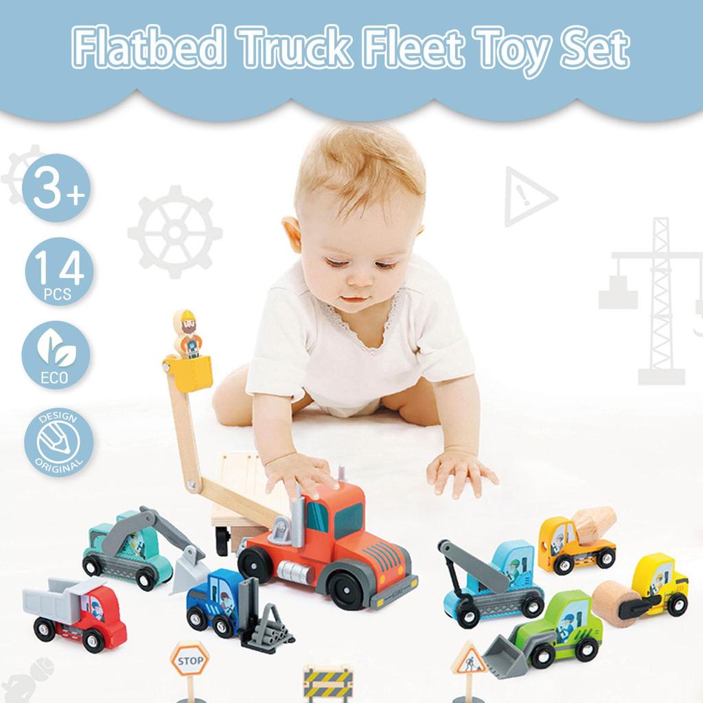 UMU Construction Vehicle Miniature Educational Emergency Vehicle Work Vehicle Toy for Boys Ages 3 and Various Vehicles Working Toy Wooden Set, Cars,