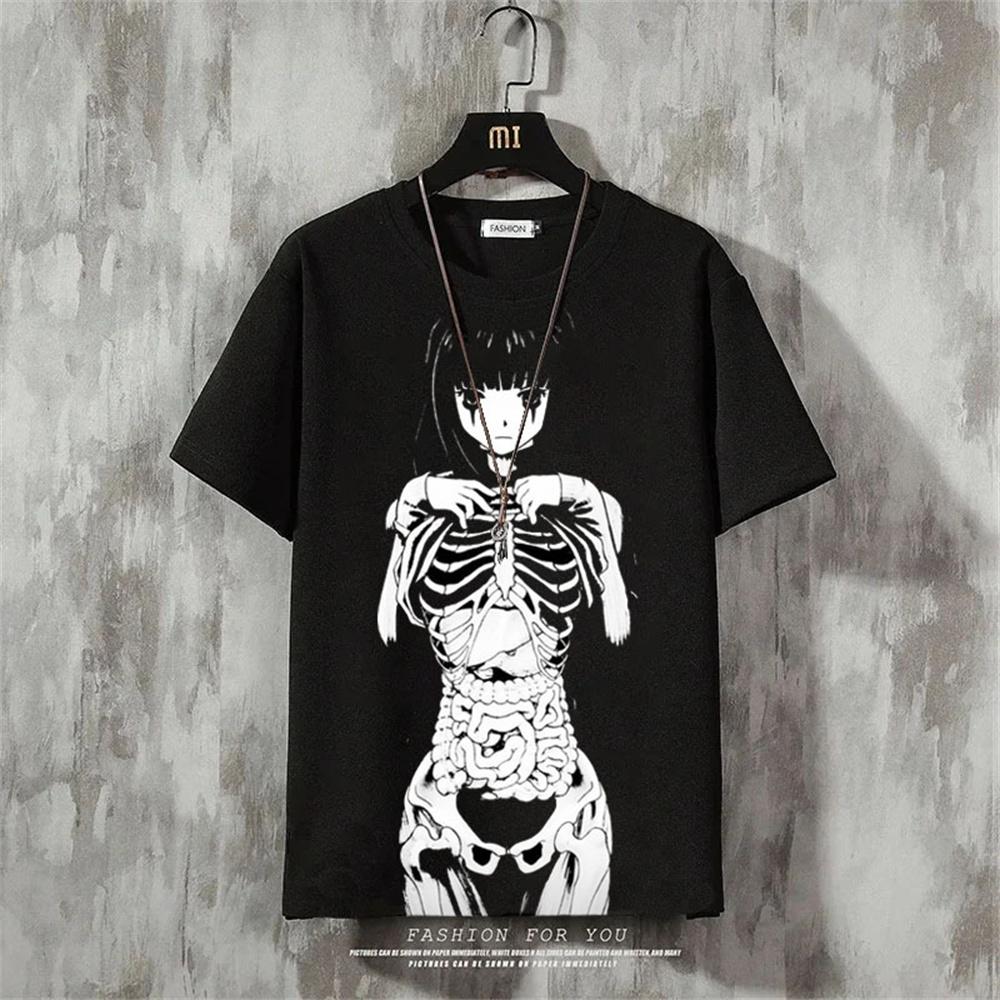 Anime Pánské tričko Retro Street Tričko s krátkým rukávem Pro muže Neformální 3D tisk Léto Top Prodyšné Volné Pánské oblečení