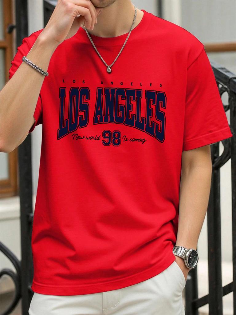 Famous City In The United States Print Men TShirt Trendy Casual Loose T Shirts Cotton Soft Streetwear Summer AllMatch Clothes