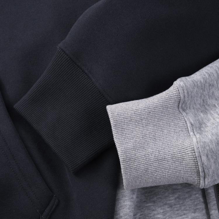 Men's American Heavyweight Velvet Jacket - Fleece Lined, Thick, Warm, Zip-Up, Hooded Sweatshirt for Autumn/Winter