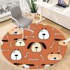 1pc Dogs Bones Office Round Area Rug, Indoor Mat Suitable For Office, Under Office Chairs Bedroom Living Room Home Decor, Room Deco