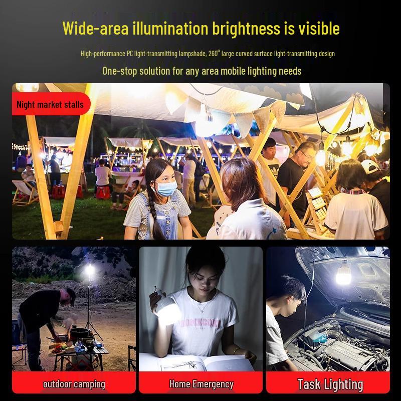 Ultra-Bright LED Night Market Decorative Stall Light with Desktop Clip and Outdoor Emergency Charging Function