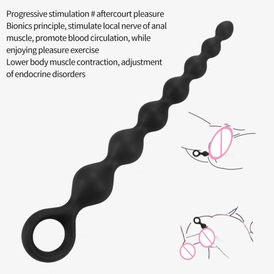 Yousheng Anal Plug Smooth Surface Full Stimulation Silicone Butt Beads Sex Toy for Female