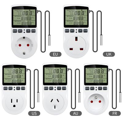 Digital Temperature Controller Outlet With Timer Switch Heating Cooling Timer Socket Thermostat AC 110V~230V EU/US/FR/UK/AU Plug