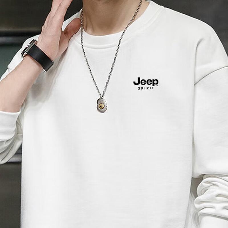 JEEP SPIRIT Men's Faux Two-Piece Round Neck Casual Sweatshirt
