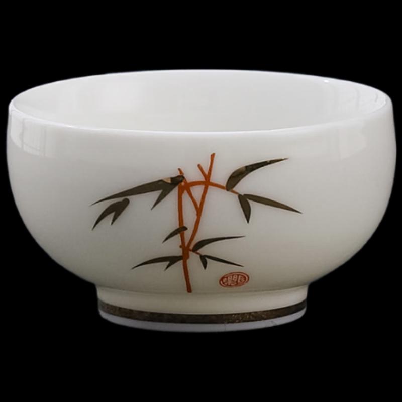 ZISIZ 'Tao Li Chun Feng' Mutton-Fat Jade Porcelain Tea Cups (Pair)