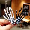 Halloween Skeleton Hands Bone Claw Hair Clip for Women Girls Accessories Plastic Metal Skull Horror Zombie Punk Rock Hairpins