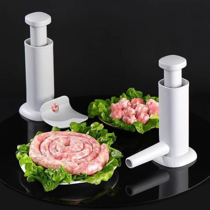2In1 Homemade Sausage Maker With Stuffing Pipe Manual Fast Meat Stuffer Filling Machine Large Capacity Heavy Duty Kitchen Tools