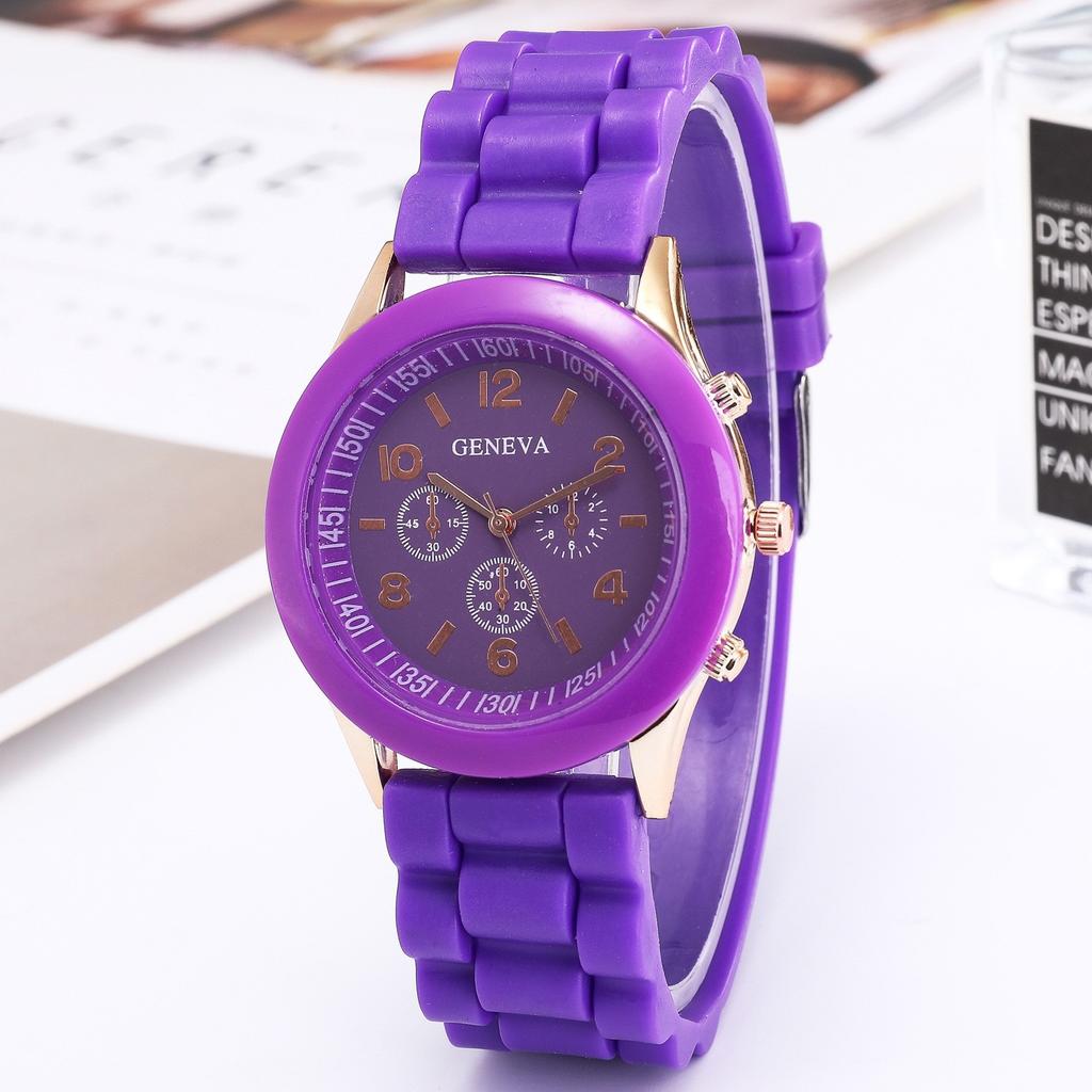 Eneva Geneva Silicone Watch Women's Color Jelly Student Leisure Watch