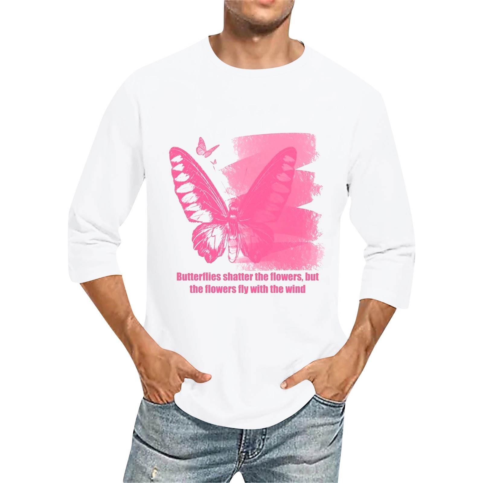 

Мужская модная повседневная футболка с принтом и рукавом семь восьмых, круглым вырезом XL белый