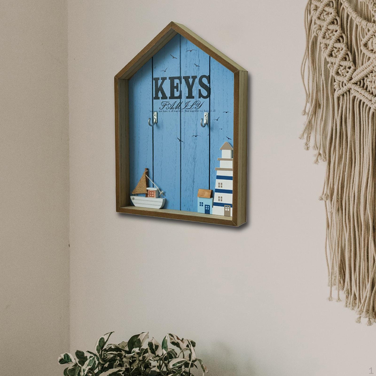 

Настенный ящик для ключей, декоративный, расписанный вручную, с крючками, органайзер для дверных проемов, прихожей
