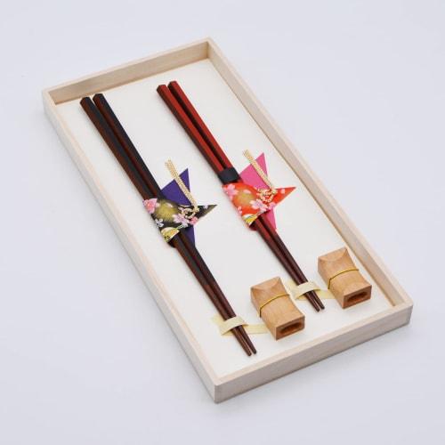 Aito Seisakusho "Hyozaemon" Couple Chopstick Set (Wooden Box) Hexagonal Chopsticks, Made In Japan, Gift, 104504