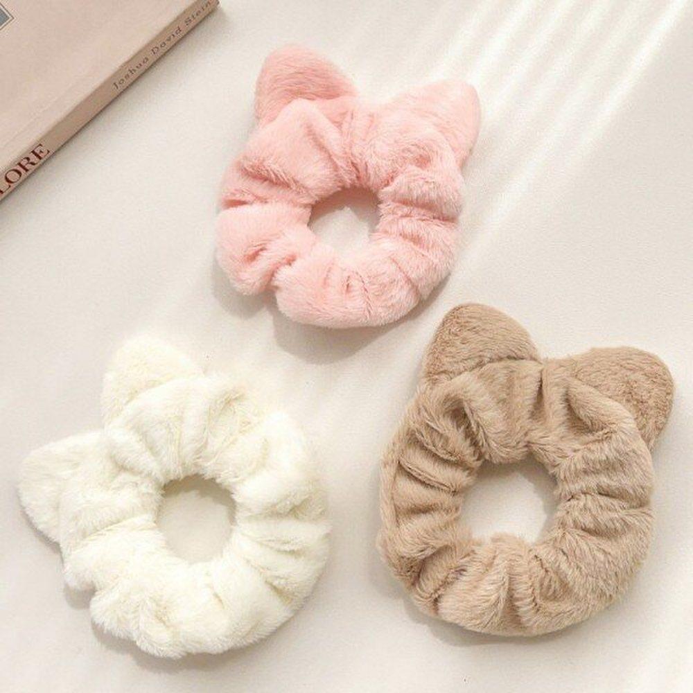 

Мно Мияо Ангора Скранчи Резинка для волос Ободок для волос Гопчанг Резинка для волос Аксессуар Кот white