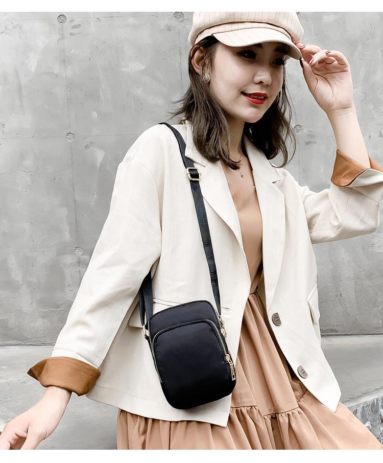 Casual Multi-layer Small Shoulder Bags for Women Lightweight Simple Ladies Crossbody Phe Bag Waterproof Nyl Female Purse