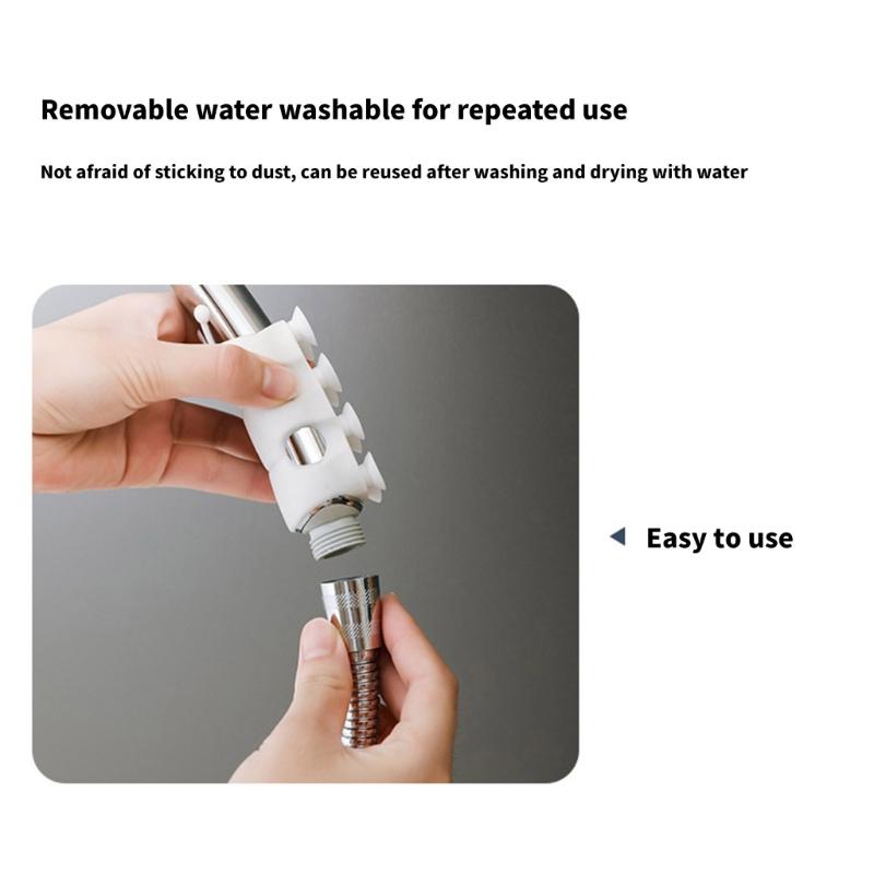 4Pcs Silicone Shower Head Holder Universals Shower Head Suction Cup Holder Wall Mounted Adjustable Shower Holder