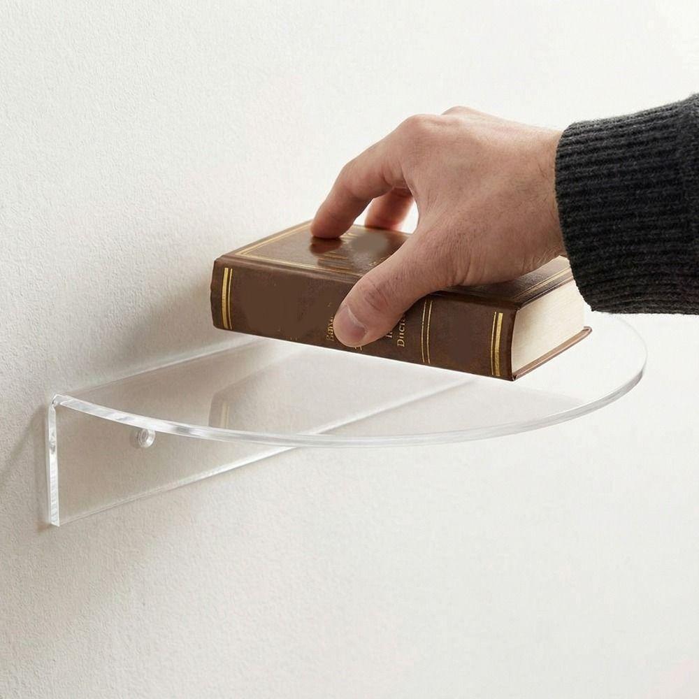 Minimalist Acrylic Floating Shelf Wall Mounted Transparent Wall Shelves  Living Room