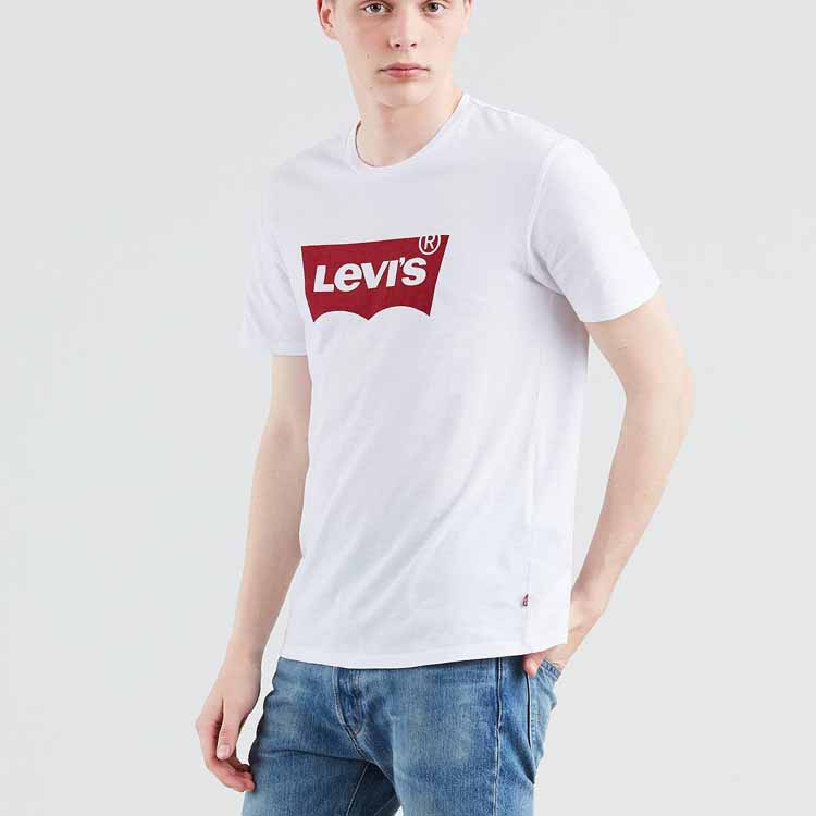 Levis Classic Logo Print Short Sleeve T-Shirt Men Tops White 17783-0140