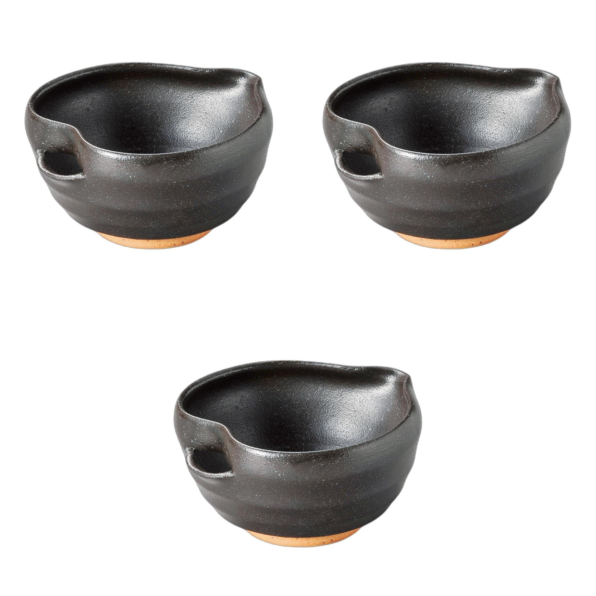 Setomonohonpo (Setomonohonpo) Set of 3 Black Oribe Multi-Purpose Small Bowls [12 x 11 x 6cm] | Small Bowls, Ceramic