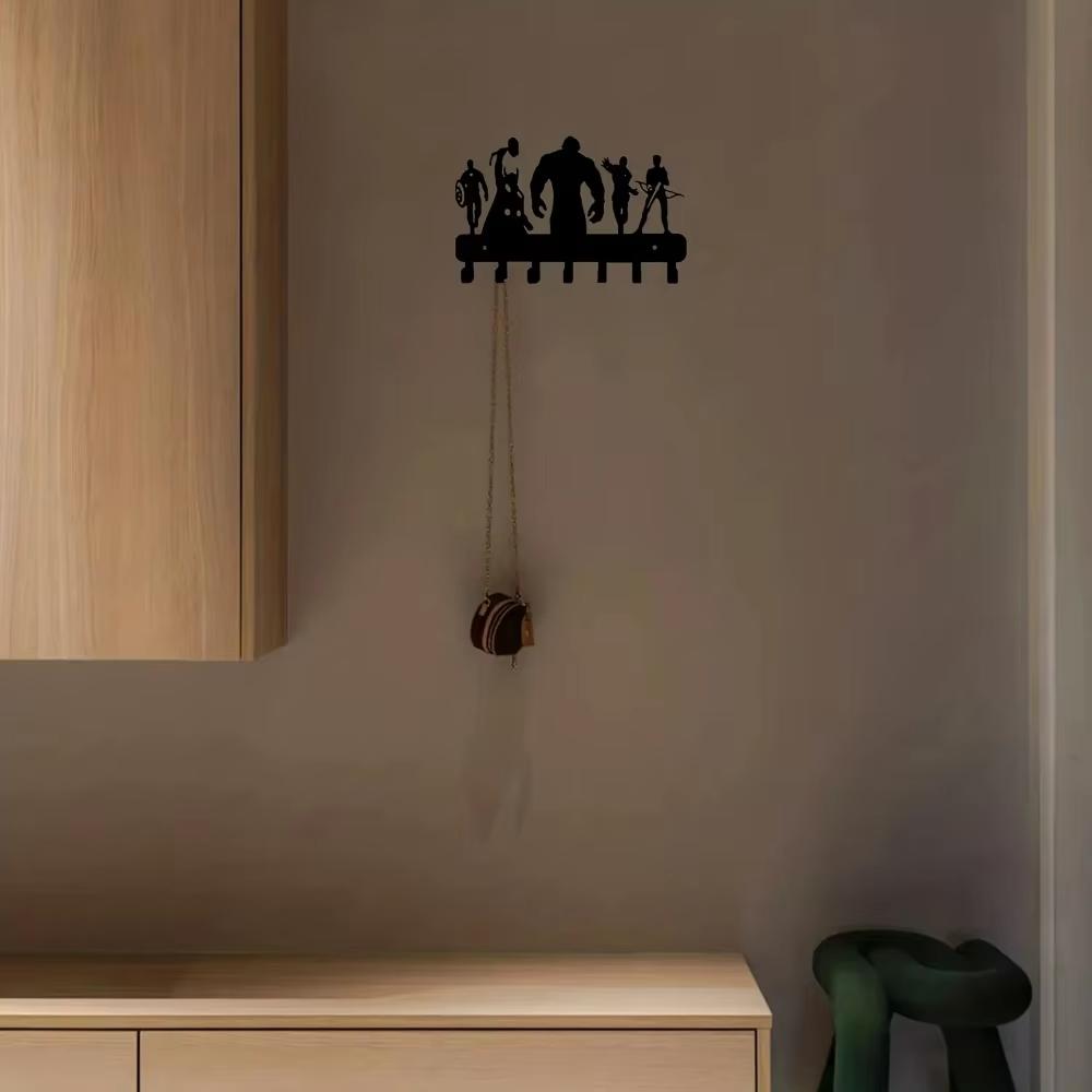 Настенный металлический держатель ключей и органайзер на 7 крючков: Стильные крючки — фото 5