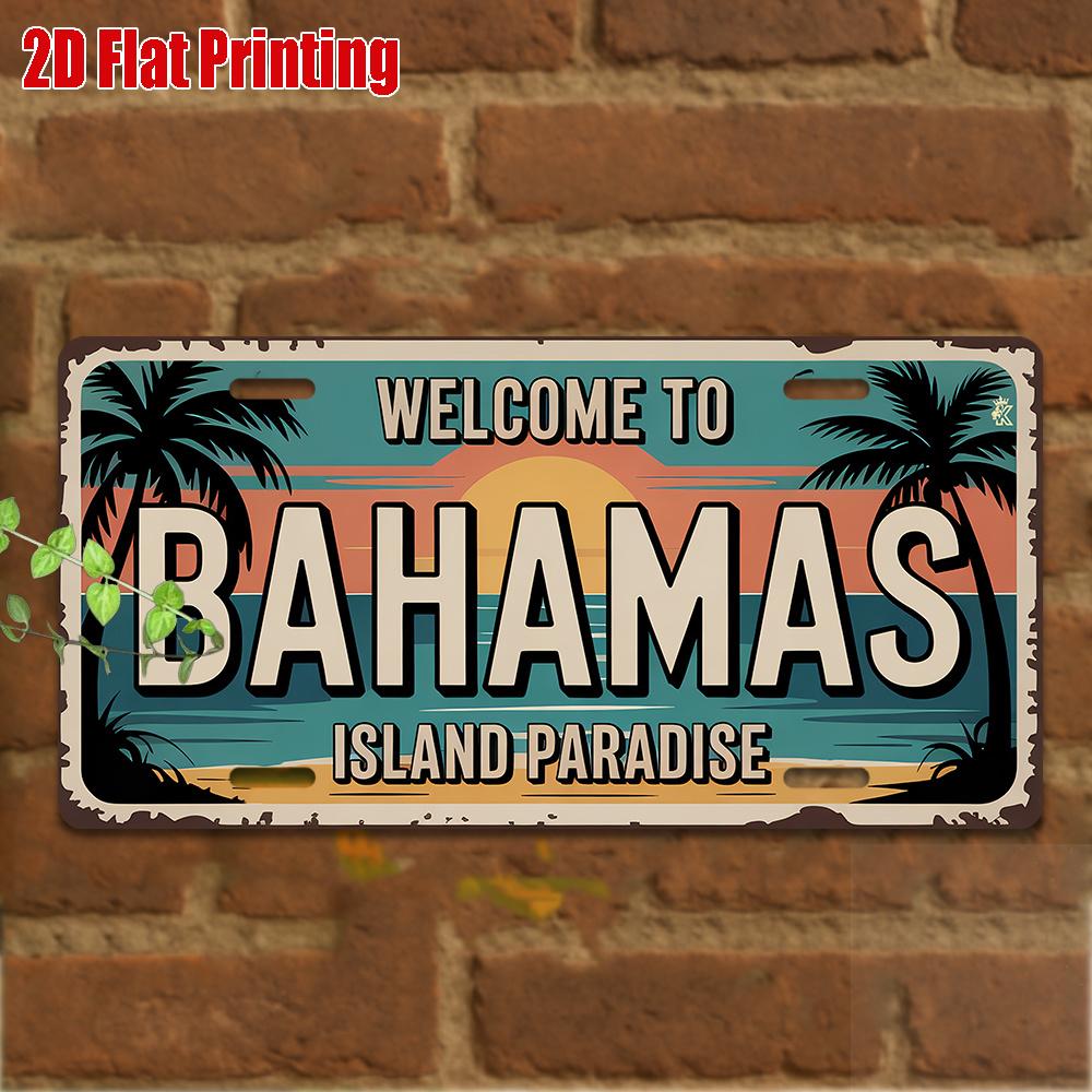 

D Flat Printing pc Vintage Metal Sign for Decorative Purposes Only Outdoor Plaque Wall Decor (cm xcm) Bahamas 15x30cm(5.9x7.8inch)