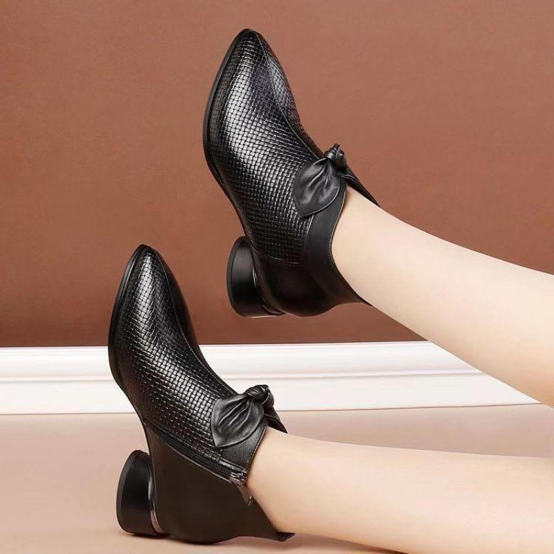 New Pointed Thick Heel Short Boots Mother's Shoes Women Boots