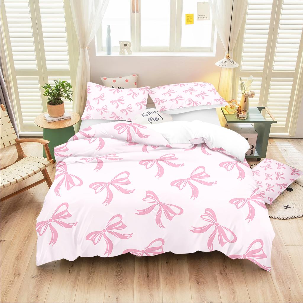 3pcs Butterfly pattern bedding set 1 quilt cover+2 pillowcases soft bedroom decoration suitable for girls and women bedroom