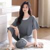 Bring Your Own Chest Pads, Pajamas, Women's Summer Pure Cotton Short-sleeved Cropped Pants, Cotton-free Bras, and Loungewear Sets That Can Be Worn 
